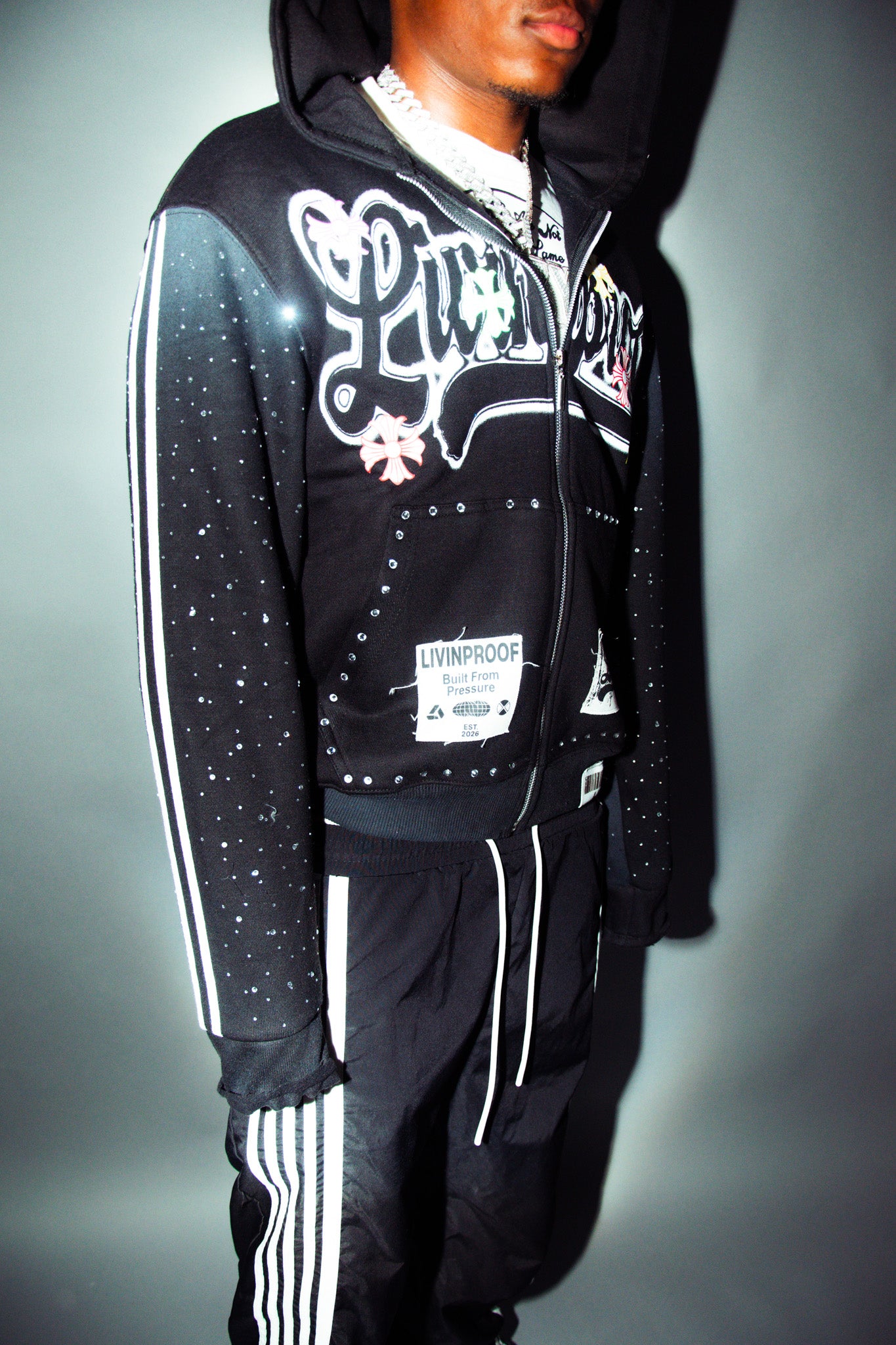 Black LivinProof Zip-Up